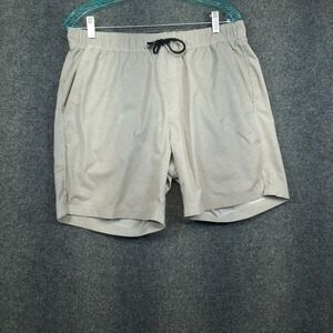 Veece Topographic Print Golf Shorts Size M Tan Mens Gorpcore Casual Drawstring